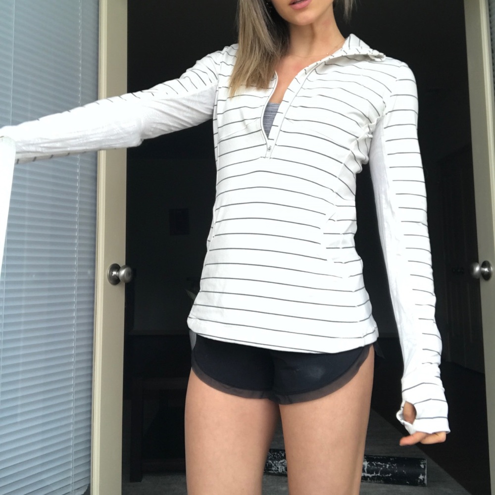lululemon 1/4 zip w/lace mesh